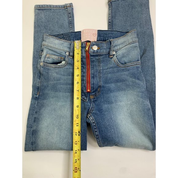 Vintage Y2k Revice Denim Heart Patch Work Jeans Size 27 - Picture 11 of 13